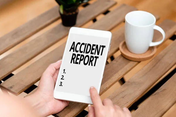 Handwriting text Accident Report. Business idea formal recording of the accident or injury that has occurred Online Jobs And Working Remotely Connecting People Together