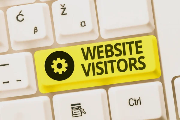 Hand writing sign Website Visitors. Business overview someone who visits views or goes to your website or page Typewriting End User License Agreement, Typing New Network Password — Stock Photo, Image