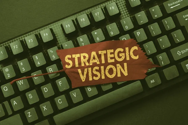 Conceptual caption Strategic Vision. Word for clarifies the direction the organisation needs to move Abstract Online Typing Contest, Creating Funny Online Book Ideas — Stock Photo, Image