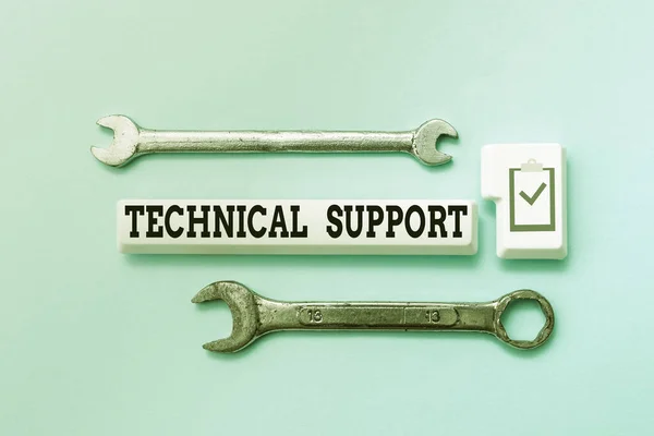 Inspiration showing sign Technical Support. Business approach service provided by a hardware or software company Internet Browsing And Online Research Study Doing Maintenance And Repairs — Stock Photo, Image