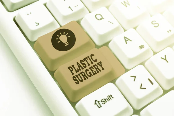 Writing displaying text Plastic Surgery. Word for repairing parts of the body by the transfer of tissue Developing New Interactive Website, Editing Programming Codes