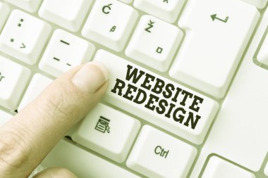 El yazısı tabelası Web sitesi tasarımı. İnternet Konsepti geliştirmeyi modernleştir ya da web sitenizi canlandır: Güncelleme için Lady tuşlarına basın ve hissedin