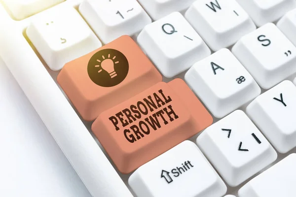 Hand writing sign Personal Growth. Business overview ongoing process of understanding and developing oneself Developing New Interactive Website, Editing Programming Codes — Stock Photo, Image