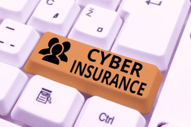 Siber Sigortayı sunan metin başlığı. İş yaklaşımı işletmeleri ve kullanıcıları İnternet tabanlı risklerden korur Yemek pişirme talimatları ve İçindekiler Listelerini yazma, Çevrimiçi Gıda Blog yapma