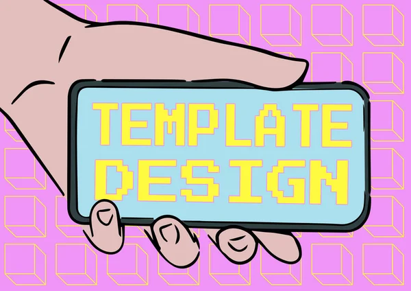 Bildunterschrift: Template Design. Word, das auf einem allgemeinen Layout oder einer Blaupause mit einem Format geschrieben wird, das für Erwachsene verwendet werden kann.. — Stockfoto