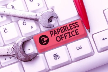 Metinsiz Ofis gösterimi yazılıyor. Kağıt kullanımının kaldırıldığı çalışma ortamı için kelime Çevrimiçi Arkadaşlarla Bağlantı, İnternet 'te Tanışmalar