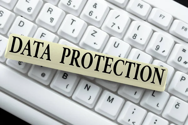 Writing displaying text Data Protection. Business approach legal control over access and use of data stored in computer Abstract Creating Online Transcription Jobs, Typing Website Descriptions