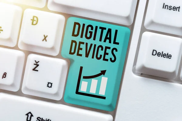 Conceptual display Digital Devices. Conceptual photo physical unit of equipment that contains a microcontroller Abstract Sending Multiple Messages Online, Typing Group Lessons — Stock Photo, Image