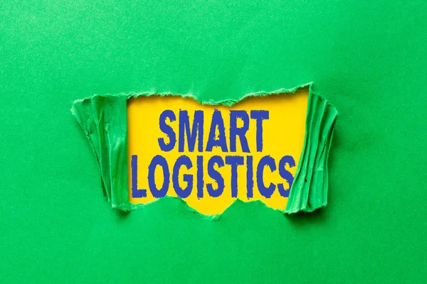 Tekstbord met Smart Logistics. Bedrijfsconcept integratie van intelligente technologie in logistiek systeem Nieuwe kansen ontdekken Nieuwe ideeën Doorbraak Grenzen — Stockfoto