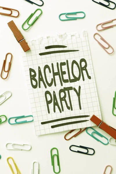 Sign displaying Bachelor Party. Business overview a party given for a man who is about to get married Creative Home Recycling Ideas And Designs Concepts Trash To Cash Idea — Stock Photo, Image