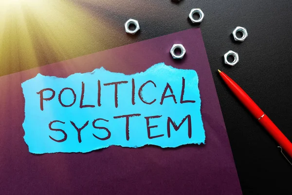 Hand writing sign Political System. Conceptual photo the process for making official government decisions Thinking New Bright Ideas Renewing Creativity And Inspiration