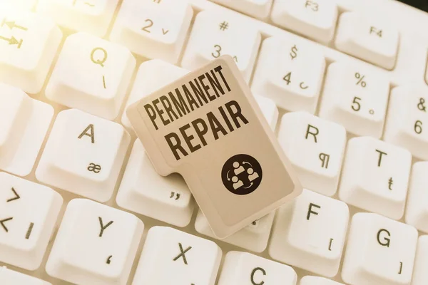 Konceptvisning Permanent reparation. Word för En reparation av en tillgång som är bestående och varaktig nedladdning Online-filer och data, Ladda upp programmering koder — Stockfoto