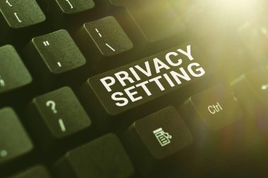 El yazısı metin gizlilik ayarları. Kavramsal fotoğraf, profil erişimini ve çevrimiçi Yeni İletiler Gönderilmesini, Görsel Romanlar Oluşturulmasını, Kısa Hikayeler Yazılmasını ne tür bilgilerin görebileceğini sınırlıyor