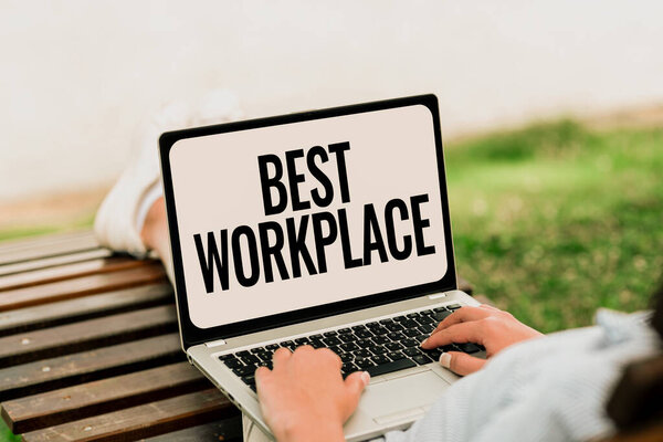 Inspiration showing sign Best Workplace. Word for helps employees to grow individually Promotes meritocracy Voice And Video Calling Capabilities Connecting People Together