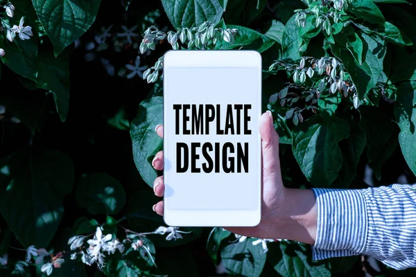 Konzeptionelle Bildunterschrift: Template Design. Konzeptionelles Foto, ein allgemeines Layout oder eine Blaupause mit einem Format, das für Sprach- und Videoanrufe verwendet werden kann. — Stockfoto