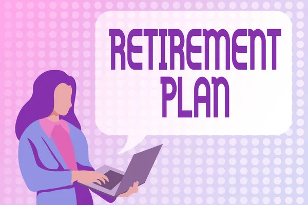 Handwriting text Retirement Plan. Business showcase plan for setting aside money to be spent after retirement Studying Programming Languages, Coding And Developing New Video Game