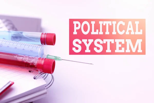 Conceptual caption Political System. Business approach the process for making official government decisions Writing Important Medical Notes Laboratory Testing Of New Virus Medicine