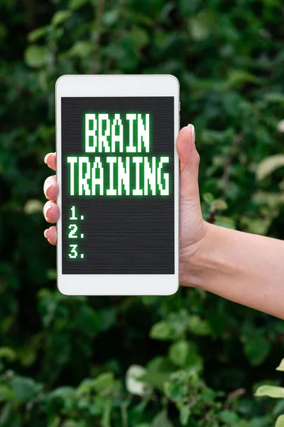 Podpis Conceptual Brain Training. Internet Koncepcja działań umysłowych w celu utrzymania lub poprawy zdolności poznawczych Voice and Video Calling Capabilities Łączenie ludzi razem — Zdjęcie stockowe