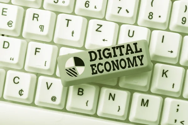 Inspiration showing sign Digital Economy. Concept meaning economic activities that are based on digital technologies Typing Program Functional Descriptions, Creating New Email Address — Stock Photo, Image