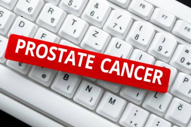 Prostat kanserini gösteren bir mesaj. Kavram, erkek üreme sistemi düzenleme ve yayınlama Online Haber Makalesi 'nde kanser gelişiyor demek. Görsel Roman Senaryoları Yazıyor