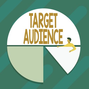 Metin Hedef Seyircisi gösterimi yazılıyor. Tanımlama anlamı, bir reklamcının çizim grafiği çizim grafiği çiziminin istenen alıcısı olarak tanımlandı.