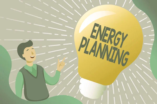 Znak tekstowy pokazujący Planowanie Energetyczne. Słowo na opracowanie strategii i planu zużycia energii Gromadzenie dokumentów edukacyjnych online, wypełnianie ankiet Pytania — Zdjęcie stockowe