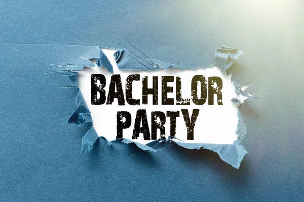 Inspiration showing sign Bachelor Party. Conceptual photo a party given for a man who is about to get married Thinking New Writing Concepts, Breaking Through Writers Block — Stock Photo, Image