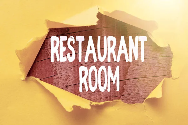 Conceptueel bijschrift Restaurant Room. Zakelijke aanpak tonen betalen om te zitten en eten maaltijden die worden gekookt en geserveerd Brainstorming nieuwe ideeën en inspiratie voor oplossingen Doorbraak problemen — Stockfoto