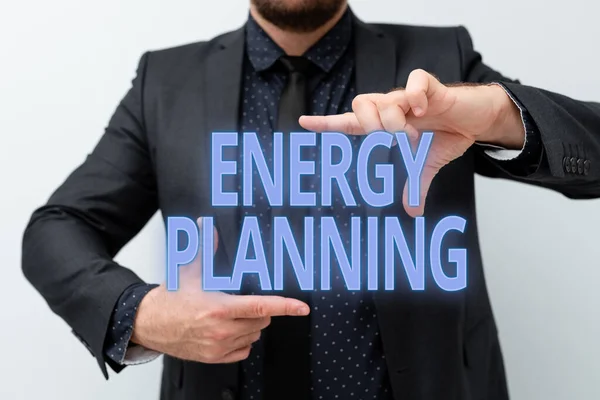 Handskrift Text Energiplanering Begreppet Att Göra Strategi Och Plan För — Stockfoto