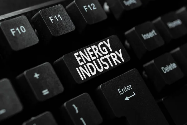 Escribir Mostrando Texto Industria Energía Visión General Las Industrias Involucradas — Foto de Stock