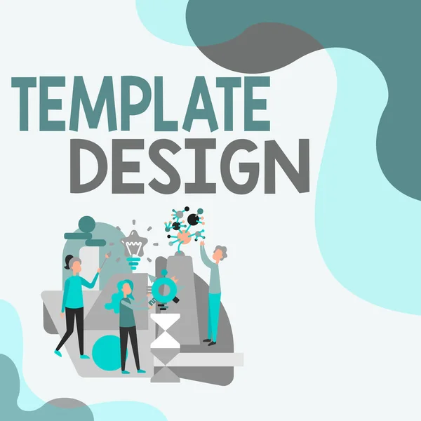 Bildunterschrift: Template Design. Geschäftsidee ein allgemeines Layout oder eine Blaupause mit einem Format, das verwendet werden kann.. — Stockfoto