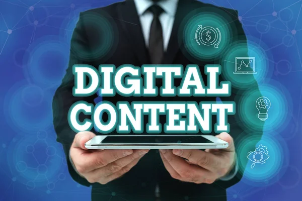 Ручная надпись Digital Content. Слово для любого контента, который существует в виде цифровых данных.. — стоковое фото