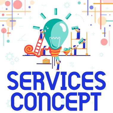 Kavramsal Başlık Hizmetleri Konsepti. Daha İyi Sonuçlar İçin, Müşteri ihtiyaçları ve şirketin stratejik amaçları arasında arabuluculuk yapan, Daha İyi Sonuçlar İçin Birlikte Çalışmak, Grup Çabası Konsepti