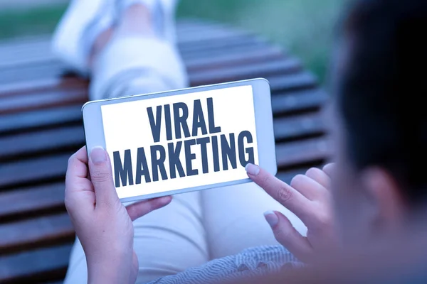 Text caption presenting Viral Marketing. Conceptual photo spreading information and opinions about a product Voice And Video Calling Capabilities Connecting People Together