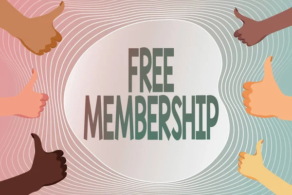 Exibição conceitual Free Membership. Conceito de Internet ter acesso à comunidade criativa sem pagar nada Criando e enviando e-mail Mensagem on-line, Processamento de dados Empregos — Fotografia de Stock