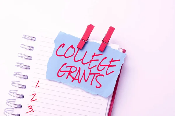 Bildunterschrift: College Grants. Business-Ansatz Geldgeschenke zu zeigen, wer eine höhere Ausbildung verfolgen Bunte Perspektiven Positives Denken Kreative Ideen und Inspirationen — Stockfoto