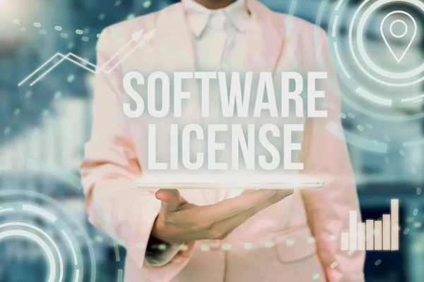 手写签名软件许可证.管理软件"女士统一常用表"再分配的互联网概念法律文书 — 图库照片