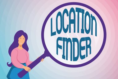 Konum Bulucu 'yu gösteren metin işareti. İş Fikri: Seçili bir yerin adresini bulmak, Soyut Soruşturma ve Bulma İpuçları Bulmak, Cevaplar Aranıyor