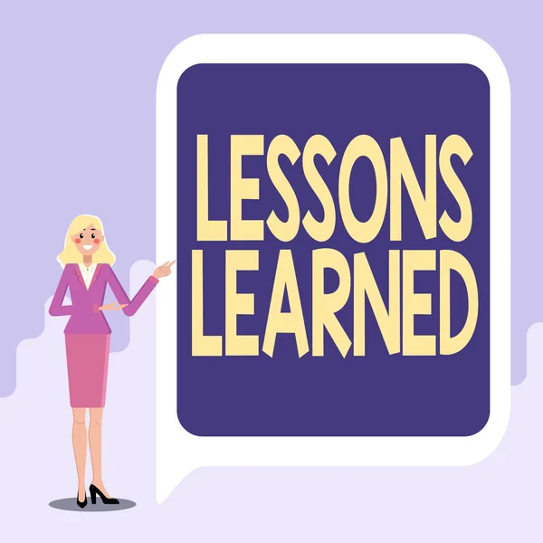 Inspiration, die Zeichen zeigt, Lektionen gelernt. Word for Promotion Teilen und Verwenden von Wissen, das aus Erfahrung gewonnen wurde. — Stockfoto