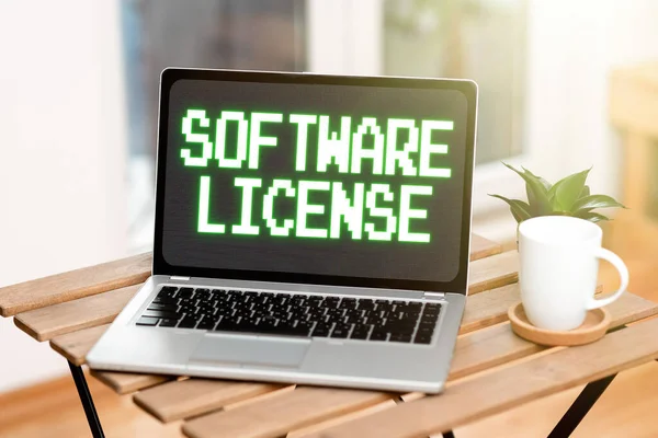 Text sign showing Software License. Business approach legal instrument governing the redistribution of software Voice And Video Calling Capabilities Connecting People Together