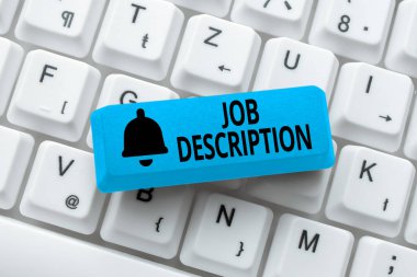 İlham verici Görev Açıklamasını gösteren metin. Bir sosyal medya paylaşımı üzerine yorum yazan, ilginç yeni yazılar yazan bir konumun sorumluluklarını tanımlayan bir belge