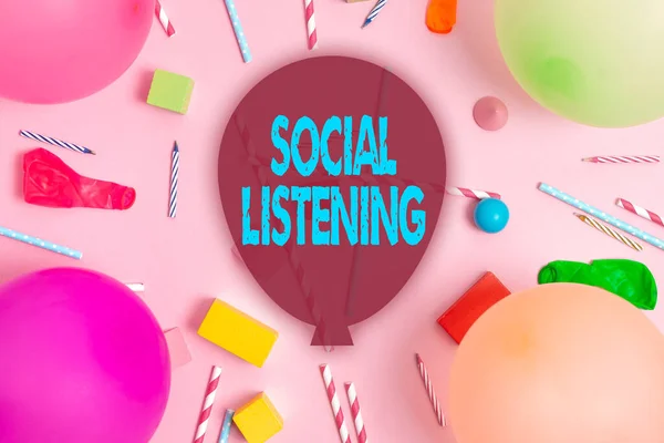 Conceptual caption Social Listening. Business concept analyzing the conversations and trends of your product Colorful Birthday Party Designs Bright Celebration Planning Ideas