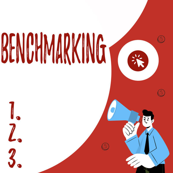 Text showing inspiration Benchmarking. Concept meaning evaluate something by comparison with standard or scores Abstract Displaying Different Typing Method, Keyboard Data Processing