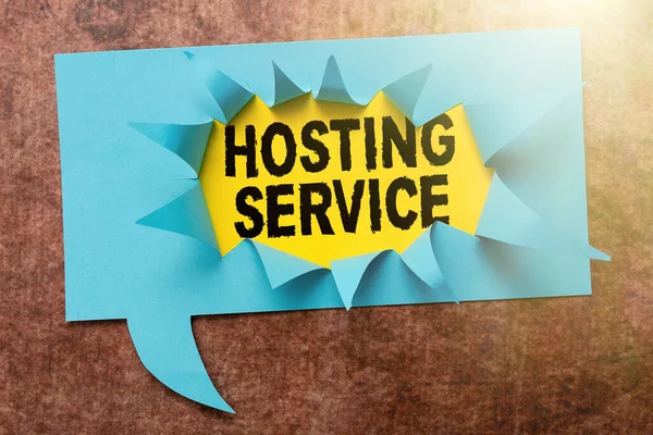 Konceptvisning Hosting Service. Business approach provides services for the website to be seen in the Internet Abstract Discovering New Life Meaning, Embracing Self Development Concept — Stockfoto
