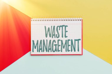 El yazısı işareti Atık Yönetimi. İş yaklaşımı gereksinimleri çöp başlangıcını yönetmek için Son Renkli Bakış Pozitif Yaratıcı Fikirler ve İlhamlar