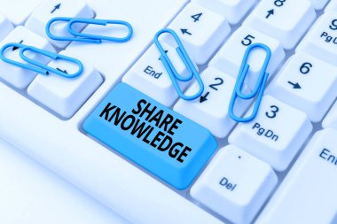 Bilgiyi Paylaşan İşaret. İnsanlara soyut mesajlar göndermeden önce öğrendiklerimi öğretmek için iş görüşü Online, Grup Dersleri Yazmak