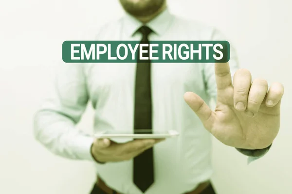 Inspiration montrant signe droits des employés. Mot pour tous les employés ont des droits fondamentaux dans leur propre lieu de travail Présentation de nouvelles idées technologiques Discuter de l'amélioration technologique — Photo