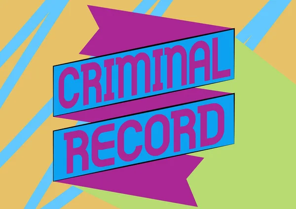 Writing displaying text Criminal Record. Business idea profile of a person criminal history with details Folded Paper Sash Drawing In Zigzag Pattern. — Stock Photo, Image