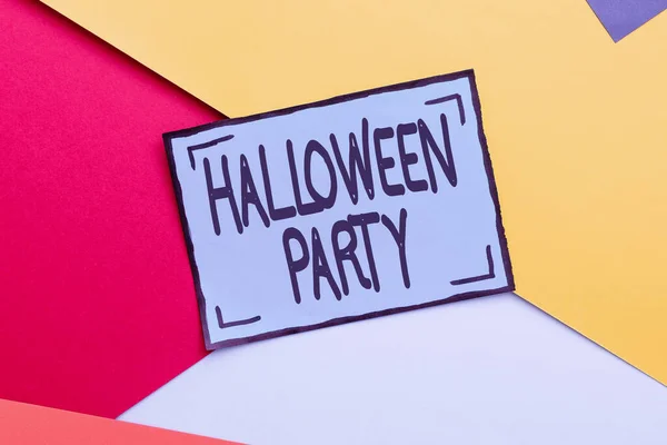 Inspiracja pokazując znak Halloween Party. Słowo Napisane w przeddzień zachodniego chrześcijańskiego święta Wszystkich Świętych Kolorowe Perpektywy Pozytywne myślenie Kreatywne idee i inspiracje — Zdjęcie stockowe