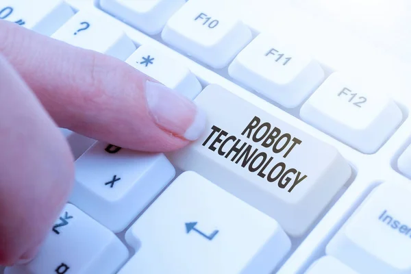 Conceptual caption Robot Technology. Business idea develop machines that can substitute for humans task Editing Internet Files, Filtering Online Forums, Web Research Ideas — Stock Photo, Image